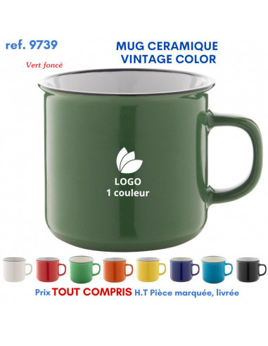 MUG CERAMIQUE VINTAGE COLOR REF 9739 9739 MUGS GOBELETS PUBLICITAIRES PERSONNALISES  7,12 €