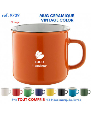 MUG CERAMIQUE VINTAGE COLOR REF 9739 9739 MUGS GOBELETS PUBLICITAIRES PERSONNALISES  6,62 €