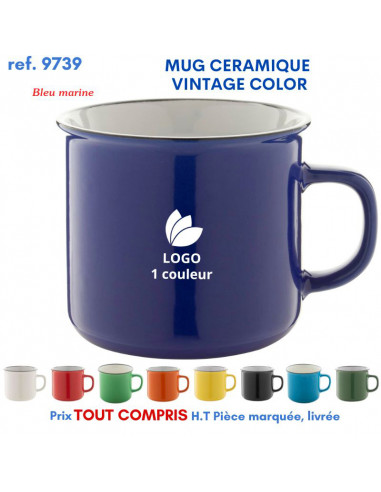 MUG CERAMIQUE VINTAGE COLOR REF 9739 9739 MUGS GOBELETS PUBLICITAIRES PERSONNALISES  6,62 €