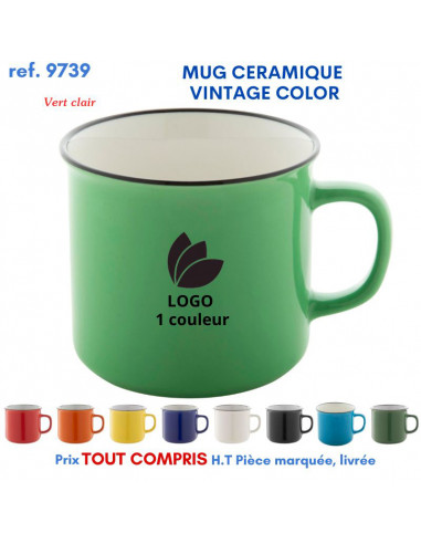 MUG CERAMIQUE VINTAGE COLOR REF 9739 9739 MUGS GOBELETS PUBLICITAIRES PERSONNALISES  7,12 €