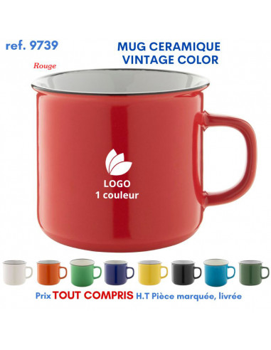 MUG CERAMIQUE VINTAGE COLOR REF 9739 9739 MUGS GOBELETS PUBLICITAIRES PERSONNALISES  6,62 €