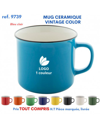 MUG CERAMIQUE VINTAGE COLOR REF 9739 9739 MUGS GOBELETS PUBLICITAIRES PERSONNALISES  7,12 €