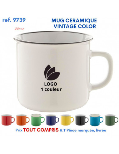 MUG CERAMIQUE VINTAGE COLOR REF 9739 9739 MUGS GOBELETS PUBLICITAIRES PERSONNALISES  6,62 €