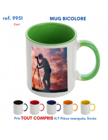 MUG BICOLORE REF 9951 9951 MUGS GOBELETS PUBLICITAIRES PERSONNALISES  7,24 €