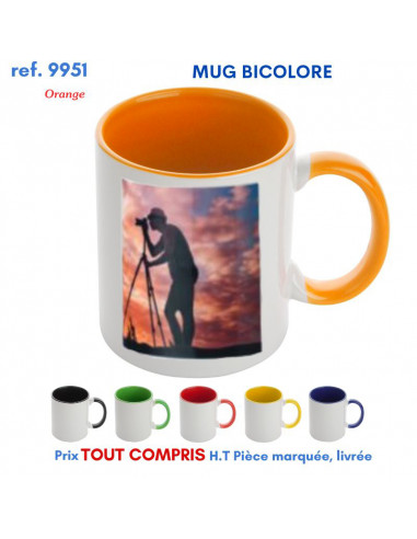 MUG BICOLORE REF 9951 9951 MUGS GOBELETS PUBLICITAIRES PERSONNALISES  7,24 €