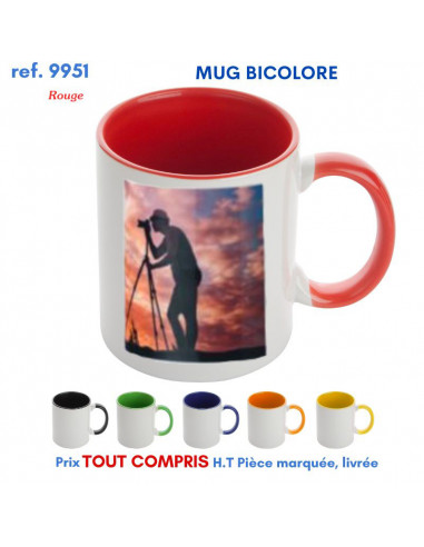 MUG BICOLORE REF 9951 9951 MUGS GOBELETS PUBLICITAIRES PERSONNALISES  7,24 €