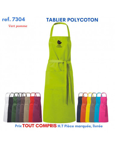 TABLIER DE CUISINE POLYCOTON REF 7304 7304 TABLIERS DE CUISINE PERSONNALISES PUBLICITAIRES  8,79 €