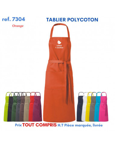 TABLIER DE CUISINE POLYCOTON REF 7304 7304 TABLIERS DE CUISINE PERSONNALISES PUBLICITAIRES  8,79 €