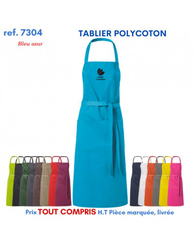 TABLIER DE CUISINE POLYCOTON REF 7304 7304 TABLIERS DE CUISINE PERSONNALISES PUBLICITAIRES  8,79 €