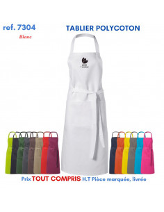TABLIER DE CUISINE POLYCOTON REF 7304 7304 TABLIERS DE CUISINE PERSONNALISES PUBLICITAIRES  8,79 € 2