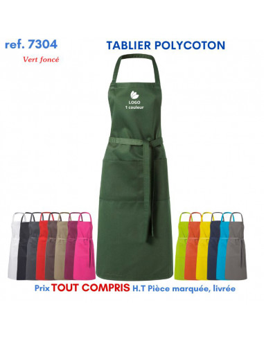 TABLIER DE CUISINE POLYCOTON REF 7304 7304 TABLIERS DE CUISINE PERSONNALISES PUBLICITAIRES  8,79 €