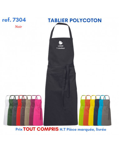 TABLIER DE CUISINE POLYCOTON REF 7304 7304 TABLIERS DE CUISINE PERSONNALISES PUBLICITAIRES  8,79 €