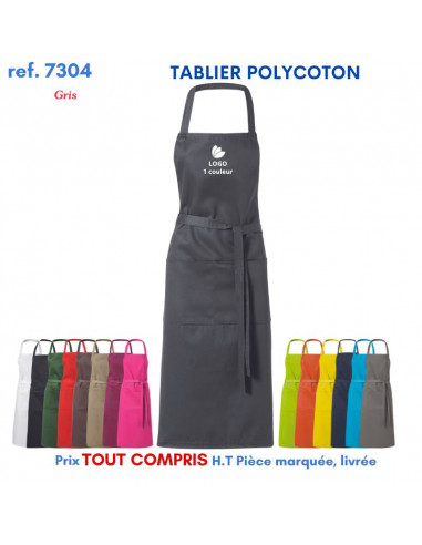 TABLIER DE CUISINE POLYCOTON REF 7304 7304 TABLIERS DE CUISINE PERSONNALISES PUBLICITAIRES  8,79 €