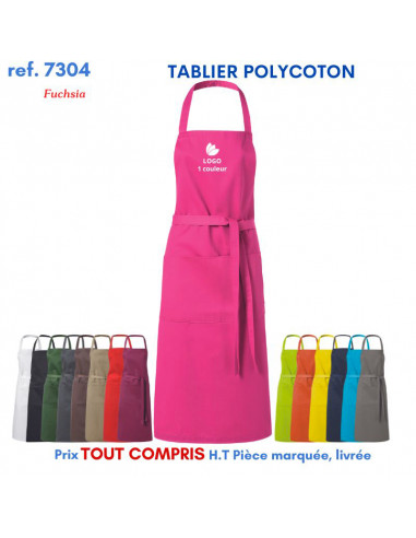 TABLIER DE CUISINE POLYCOTON REF 7304 7304 TABLIERS DE CUISINE PERSONNALISES PUBLICITAIRES  8,79 €