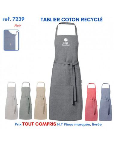 TABLIER COTON RECYCLÉ REF 7239 7239 TABLIERS DE CUISINE PERSONNALISES PUBLICITAIRES  7,92 €