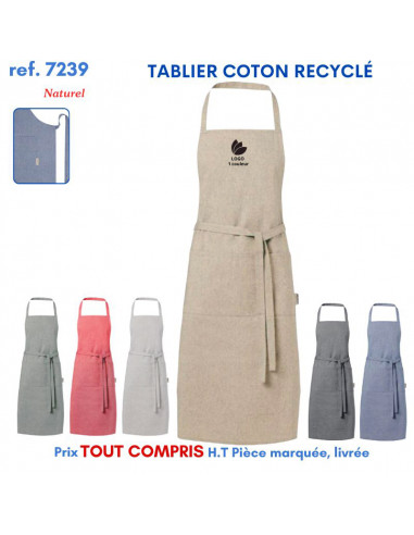 TABLIER COTON RECYCLÉ REF 7239 7239 TABLIERS DE CUISINE PERSONNALISES PUBLICITAIRES  7,92 €