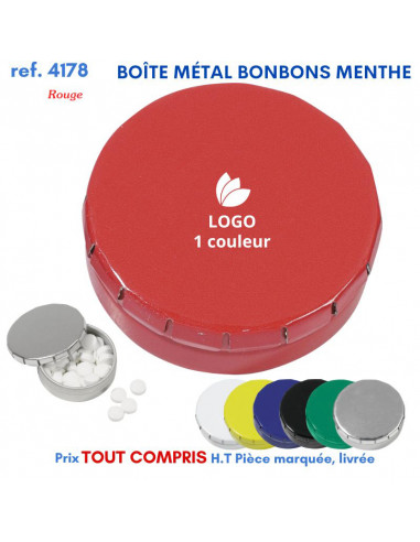 BOITE METAL BONBONS MENTHE REF 4178 4178 JEUX - ENFANTS : OBJETS PUBLICITAIRES  2,28 €