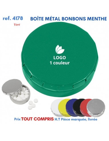 BOITE METAL BONBONS MENTHE REF 4178 4178 JEUX - ENFANTS : OBJETS PUBLICITAIRES  2,28 €