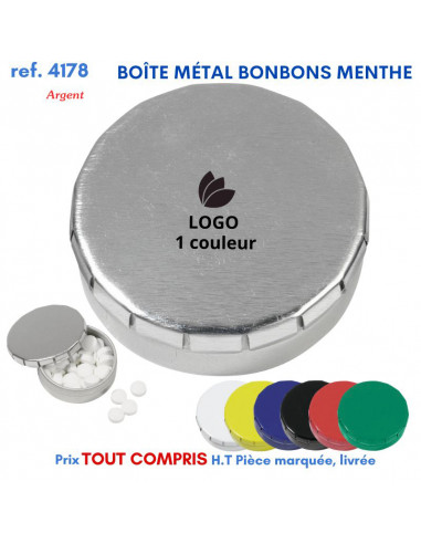 BOITE METAL BONBONS MENTHE REF 4178 4178 JEUX - ENFANTS : OBJETS PUBLICITAIRES  2,28 €