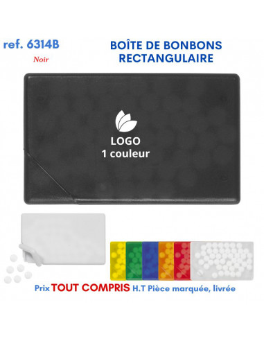 BOÎTE DE BONBONS RECTANGULAIRE REF 6314B 6314B JEUX - ENFANTS : OBJETS PUBLICITAIRES  2,03 €