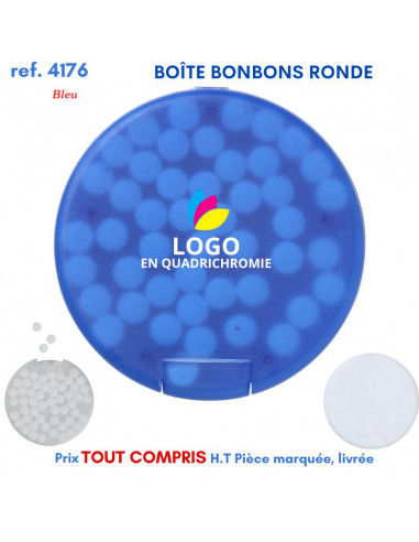 BOÎTE DE BONBONS RONDE REF 4176 4176 JEUX - ENFANTS : OBJETS PUBLICITAIRES  2,25 €