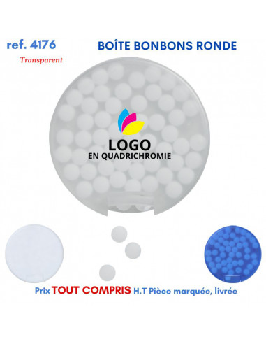 BOÎTE DE BONBONS RONDE REF 4176 4176 JEUX - ENFANTS : OBJETS PUBLICITAIRES  2,25 €