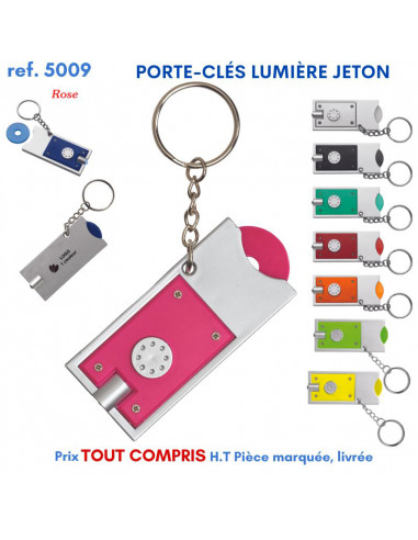 PORTE CLES LUMIERE JETON REF 5009 5009 PORTE CLES PLASTIQUE  1,14 €