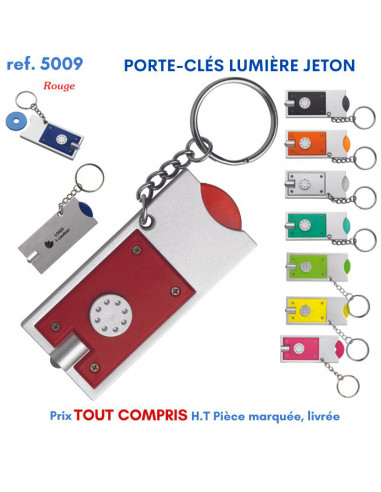 PORTE CLES LUMIERE JETON REF 5009 5009 PORTE CLES PLASTIQUE  1,14 €