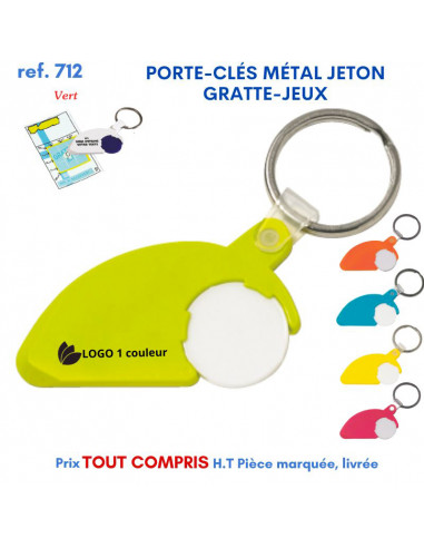 PORTE CLES JETON GRATTE JEUX REF 712 C 712 C PORTE CLES PLASTIQUE  1,21 €