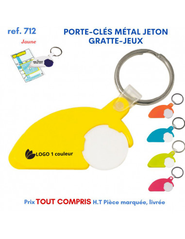 PORTE CLES JETON GRATTE JEUX REF 712 C 712 C PORTE CLES PLASTIQUE  1,21 €