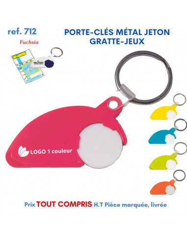 PORTE CLES JETON GRATTE JEUX REF 712 C 712 C PORTE CLES PLASTIQUE  1,21 €