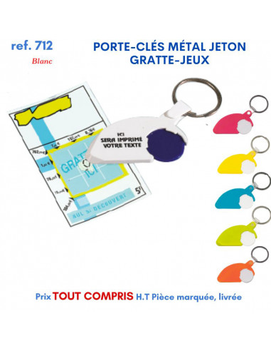 PORTE CLES JETON GRATTE JEUX REF 712 C 712 C PORTE CLES PLASTIQUE  1,21 €