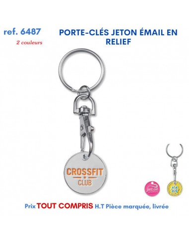 PORTE CLES METAL JETON EMAIL EN RELIEF REF 6487 6487 PORTE CLES EN METAL  1,30 €