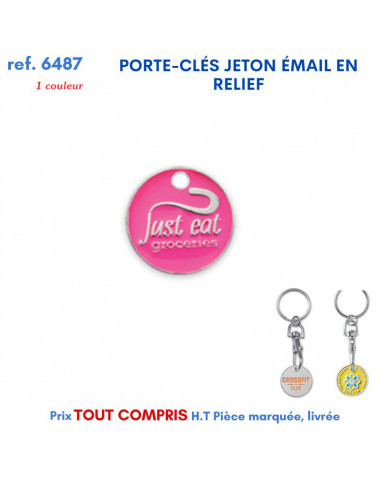 PORTE CLES METAL JETON EMAIL EN RELIEF REF 6487 6487 PORTE CLES EN METAL  1,30 €