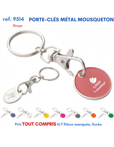 PORTE CLES METAL JETON MOUSQUETON REF 9514 9514 PORTE CLES EN METAL  1,07 €