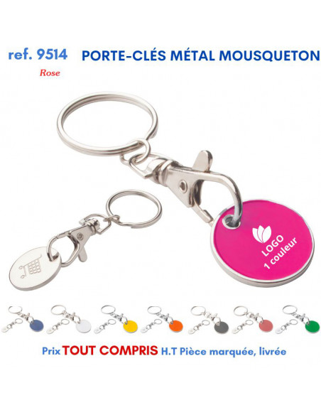 PORTE CLES METAL JETON MOUSQUETON REF 9514 9514 PORTE CLES EN METAL  1,07 €