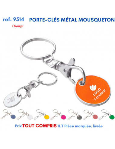 PORTE CLES METAL JETON MOUSQUETON REF 9514 9514 PORTE CLES EN METAL  1,07 €