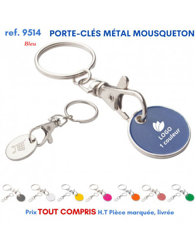 PORTE CLES METAL JETON MOUSQUETON REF 9514 9514 PORTE CLES EN METAL  1,07 €