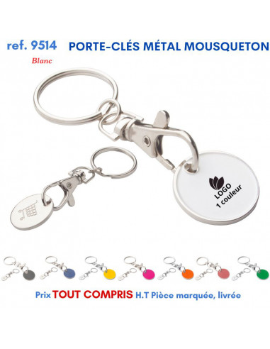 PORTE CLES METAL JETON MOUSQUETON REF 9514 9514 PORTE CLES EN METAL  1,07 €