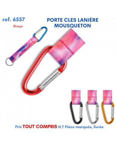 PORTE-CLÉS LANIERE MOUSQUETON REF 6557 6557 PORTE CLES PLASTIQUE  0,52 €