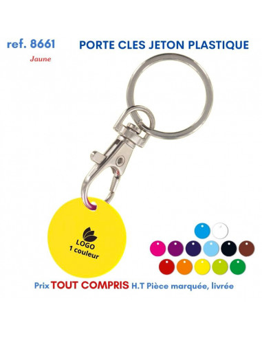 PORTE CLES JETON MOUSQUETON REF 8661 8661 PORTE CLES PLASTIQUE  1,35 €