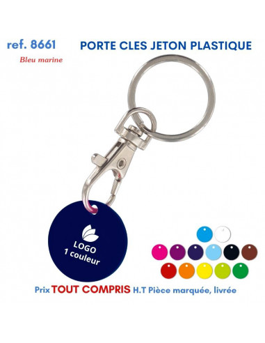 PORTE CLES JETON MOUSQUETON REF 8661 8661 PORTE CLES PLASTIQUE  1,35 €