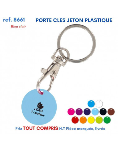 PORTE CLES JETON MOUSQUETON REF 8661 8661 PORTE CLES PLASTIQUE  1,35 €