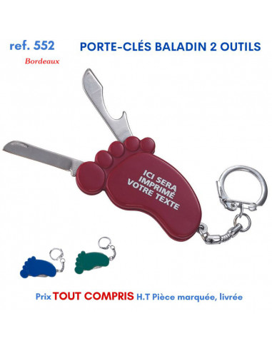 PORTE CLES BALADIN 2 OUTILS REF 552 552 PORTE CLES PLASTIQUE  0,55 €