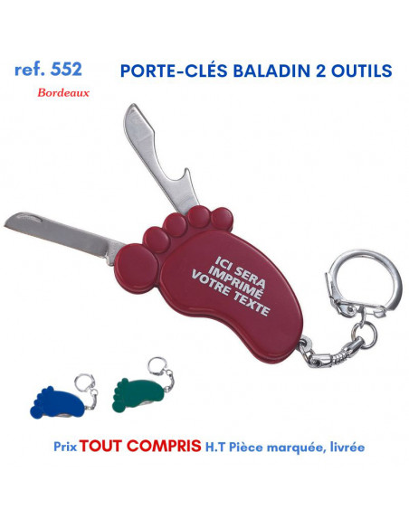 PORTE CLES BALADIN 2 OUTILS REF 552 552 PORTE CLES PLASTIQUE  0,55 €