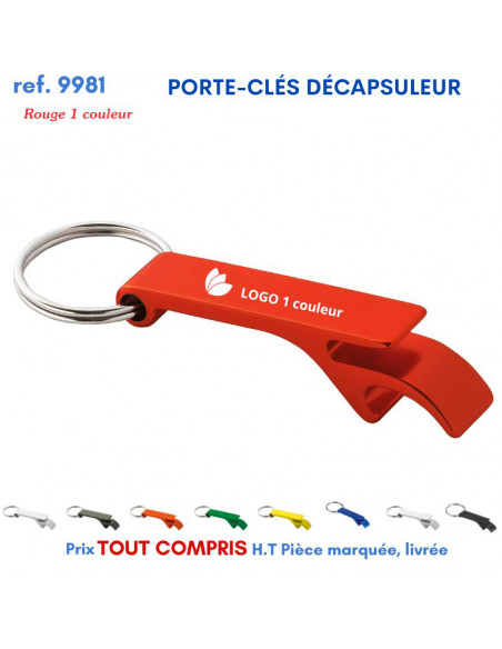 PORTE CLES METAL DECAPSULEUR REF 9981 9981 PORTE CLES EN METAL  1,34 €