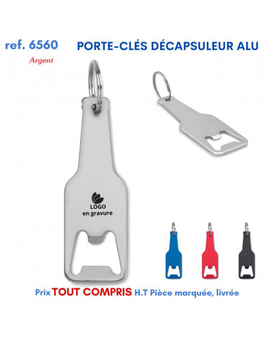 PORTE-CLÉS DÉCAPSULEUR ALU REF 6560 6560 PORTE CLES PLASTIQUE  1,28 €