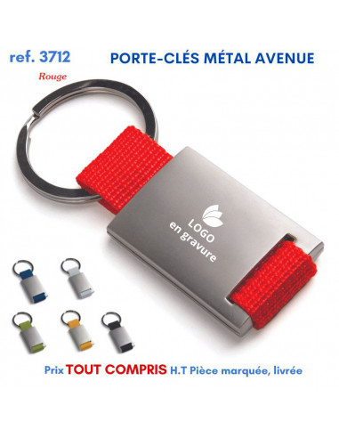 PORTE CLES METAL "AVENUE" REF 3712 3712 PORTE CLES EN METAL  2,56 €