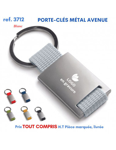PORTE CLES METAL "AVENUE" REF 3712 3712 PORTE CLES EN METAL  2,56 €