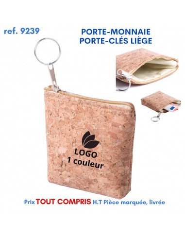 PORTE-MONNAIE PORTE-CLES LIÈGE REF 9239 9239 PORTE MONNAIE PUBLICITAIRES  2,08 €